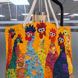 Bolsa de playa acolchada — Gallos de colores, tamaño estándar